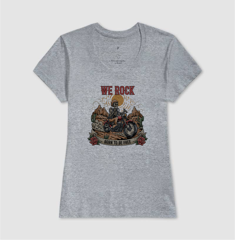 camiseta werock born motorcycle feminino