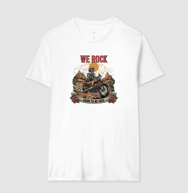 camiseta werock born motorcycle masculina