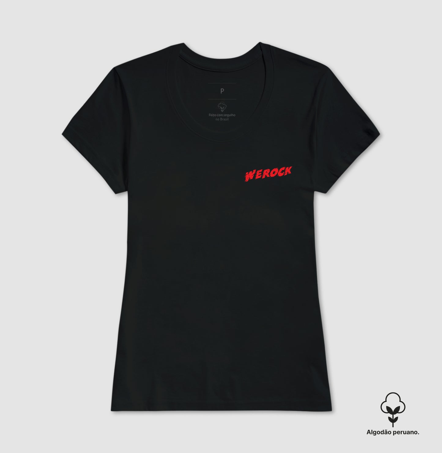 camiseta algodão peruano werock logo move feminina