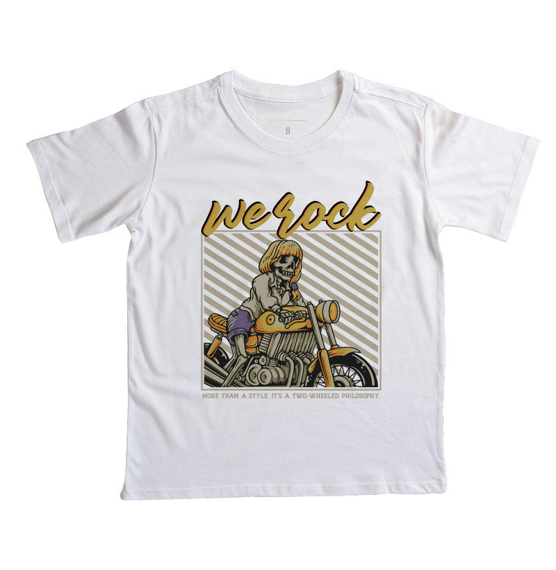 camiseta infantil werock girl motorcycle