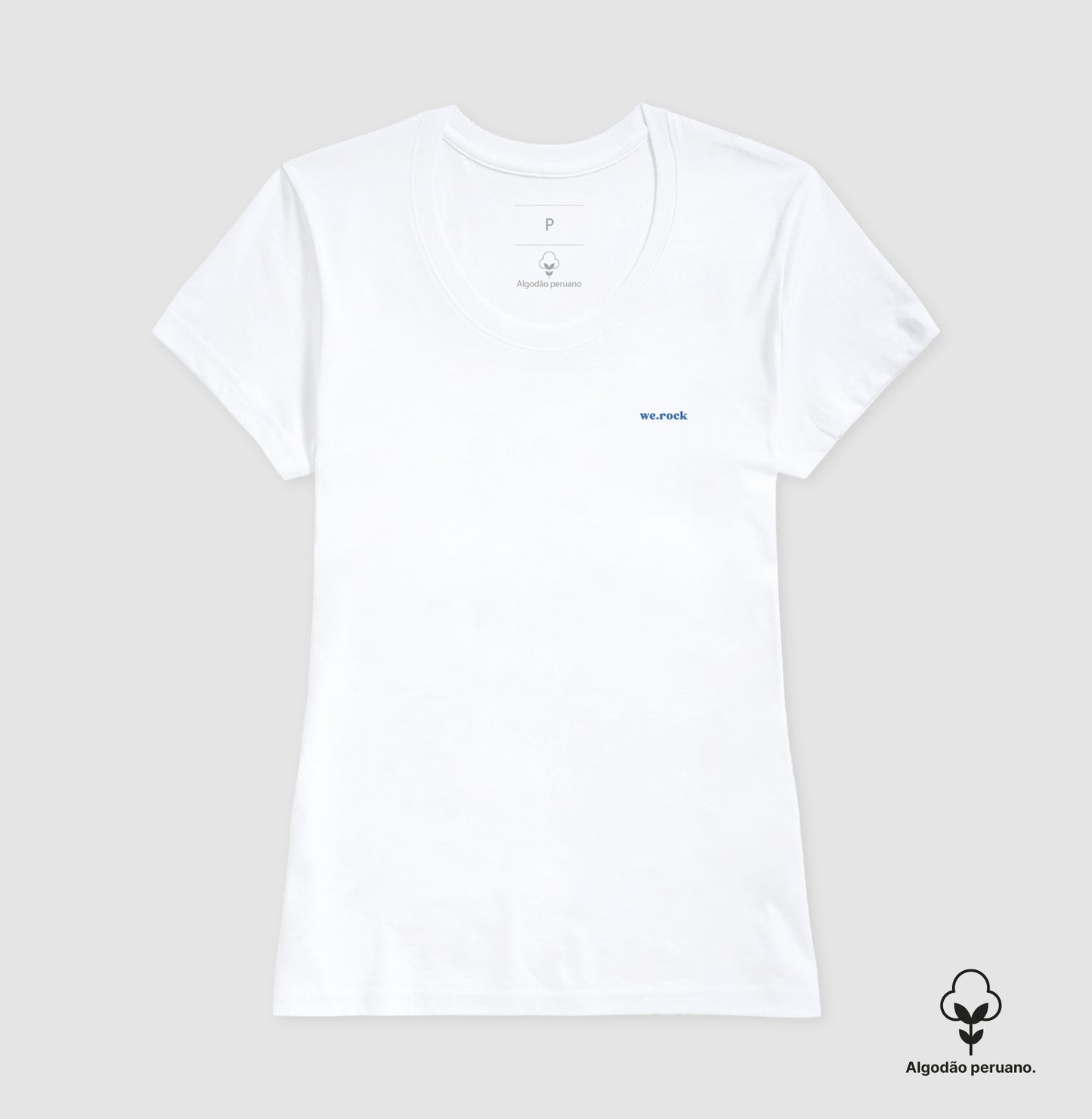 camiseta algodão peruano werock logo simple blue feminina