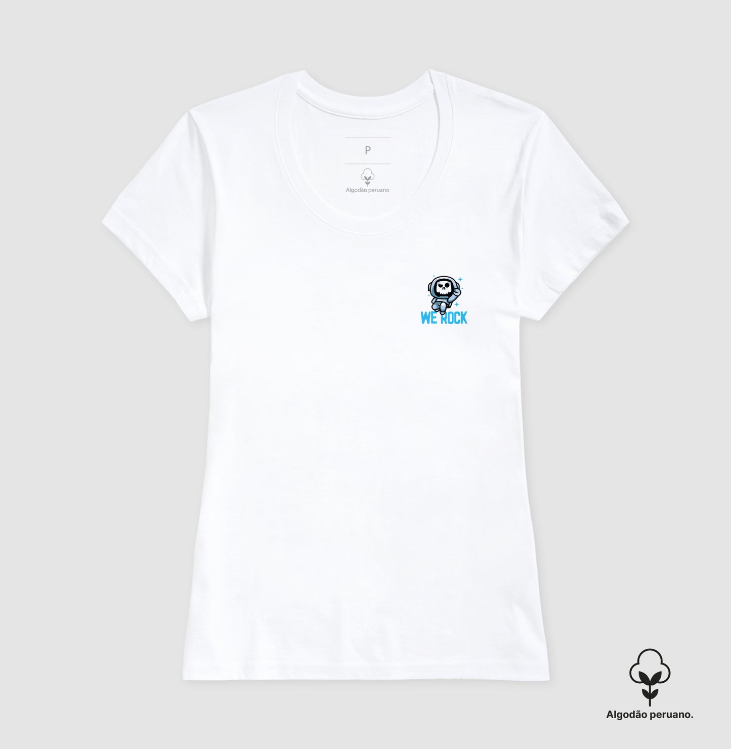 camiseta algodão peruano werock astronaut feminina