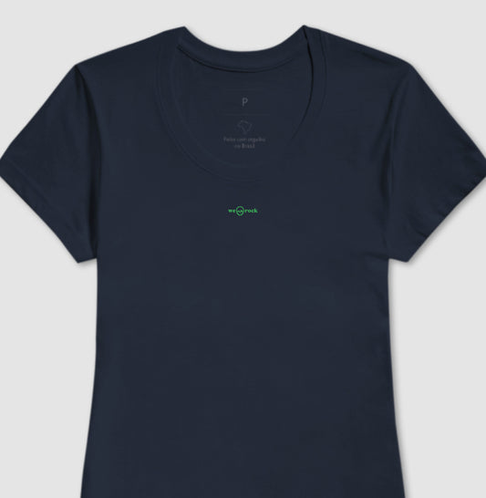 camiseta basic werock logo green feminina