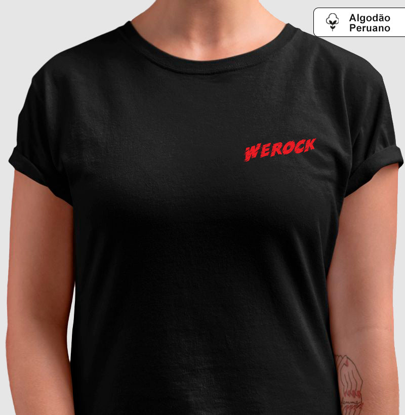 camiseta algodão peruano werock logo move feminina