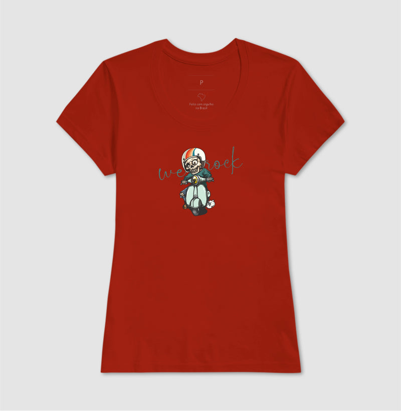camiseta werock vespa skull feminina