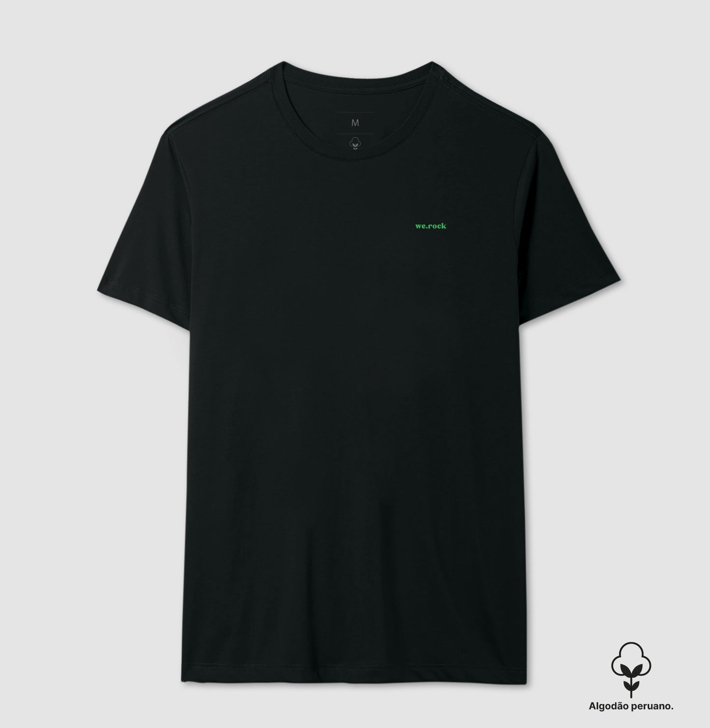 camiseta algodão peruano werock logo simple green masculina