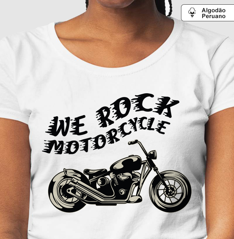 camiseta algodão peruano werock custom motorcycle feminina