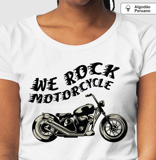 camiseta algodão peruano werock custom motorcycle feminina