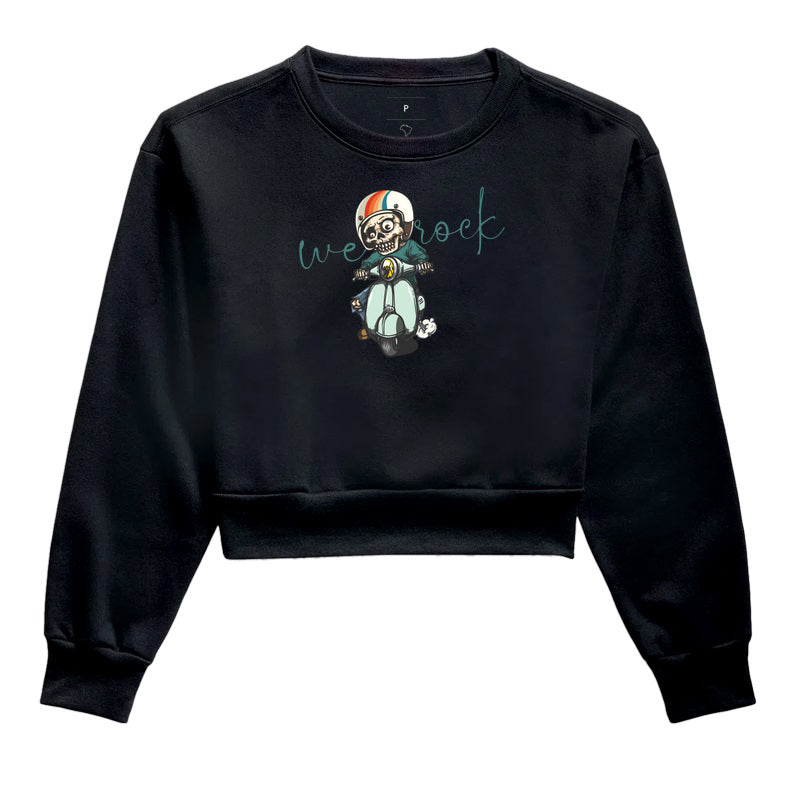 cropped moletom werock vespa skull