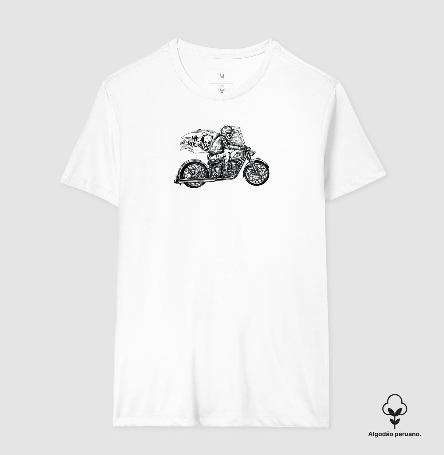 camiseta algodão peruano werock motorcycle ghost feminina