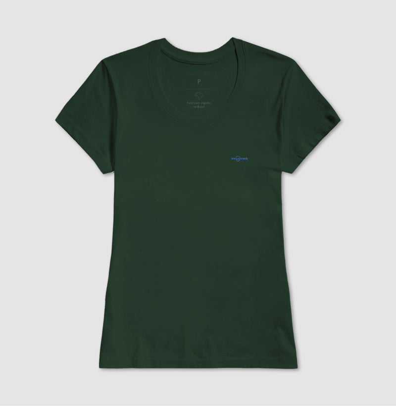 camiseta basic werock logo blue feminina