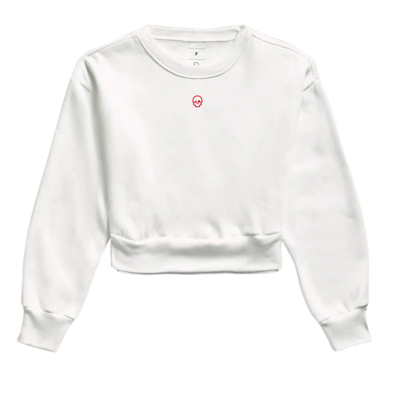 cropped moletom werock skull logo red