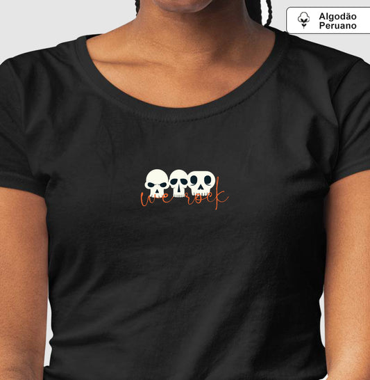 camiseta algodão peruano werock Hskulls feminina