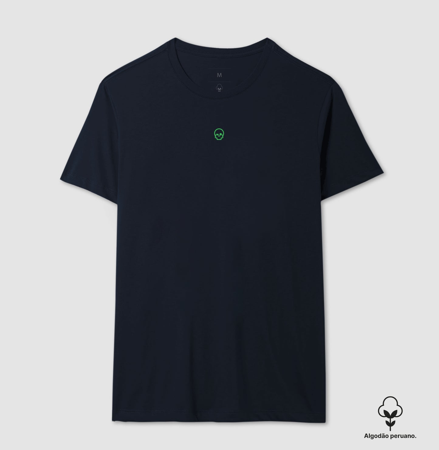 camiseta algodão peruano werock skull logo green masculina