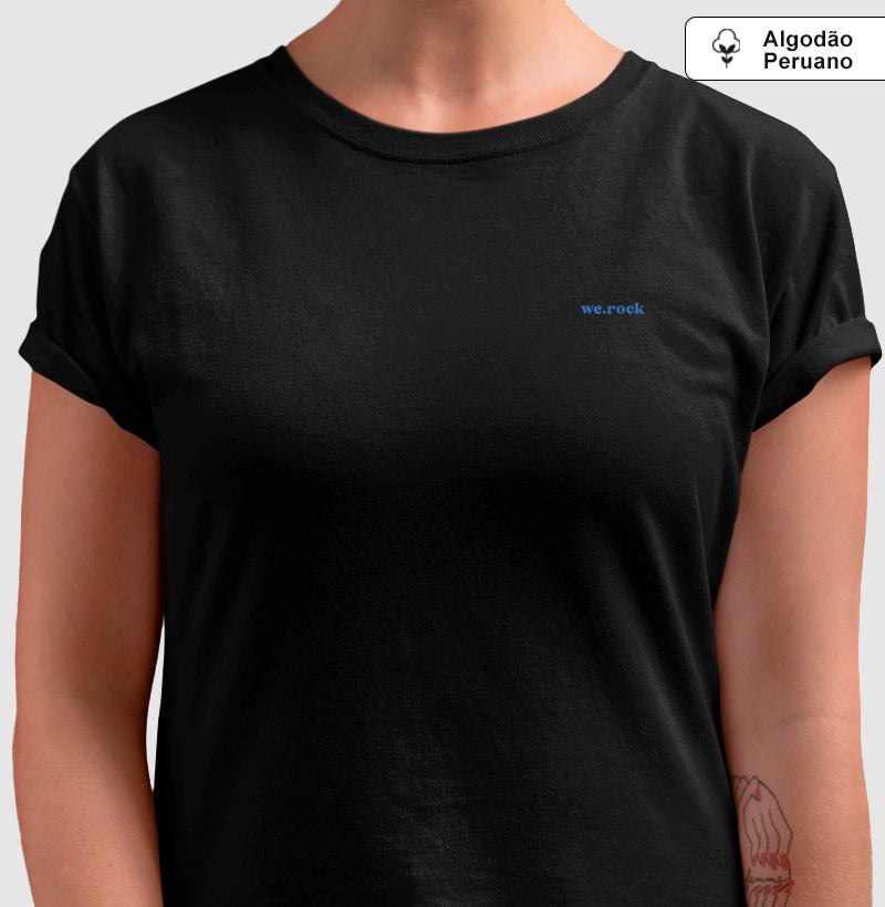 camiseta algodão peruano werock logo simple blue feminina