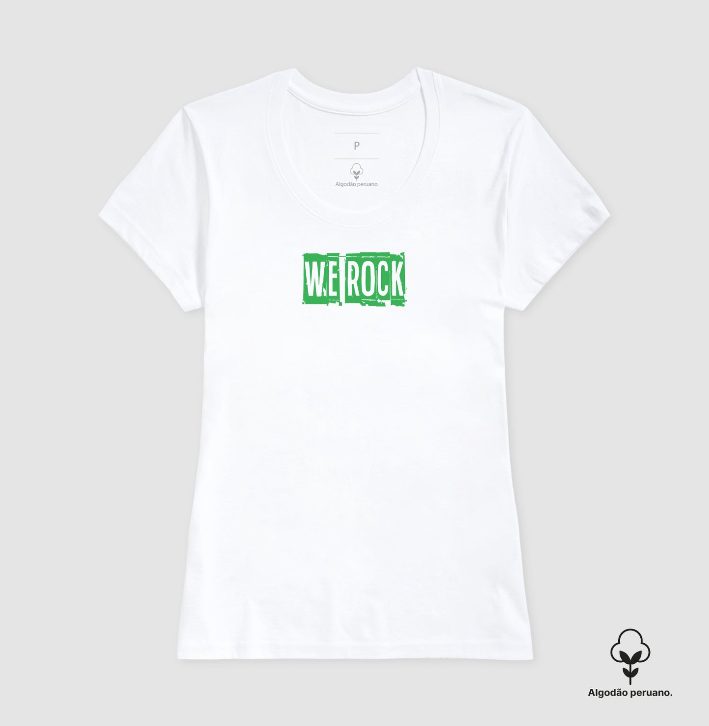 camiseta algodão peruano werock logo journal feminina