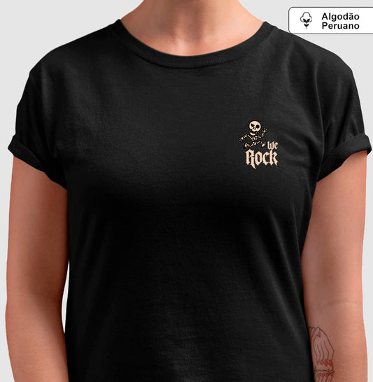 camiseta algodão peruano werock skeleton feminina