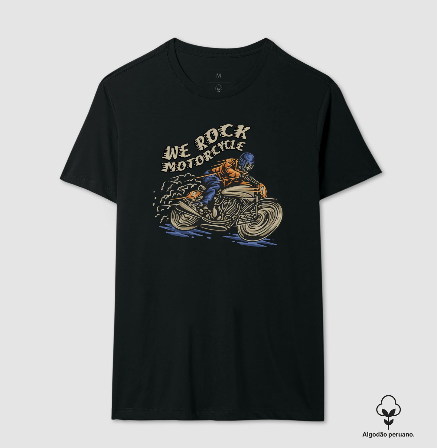 camiseta algodão peruano werock motorcycle masculina