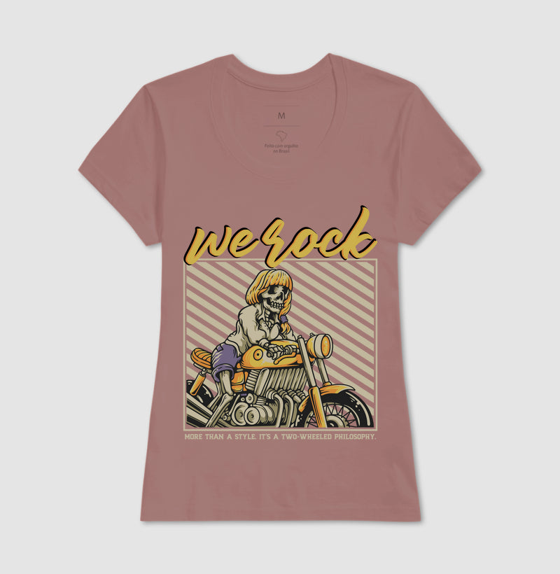 camiseta werock girl motorcycle feminina