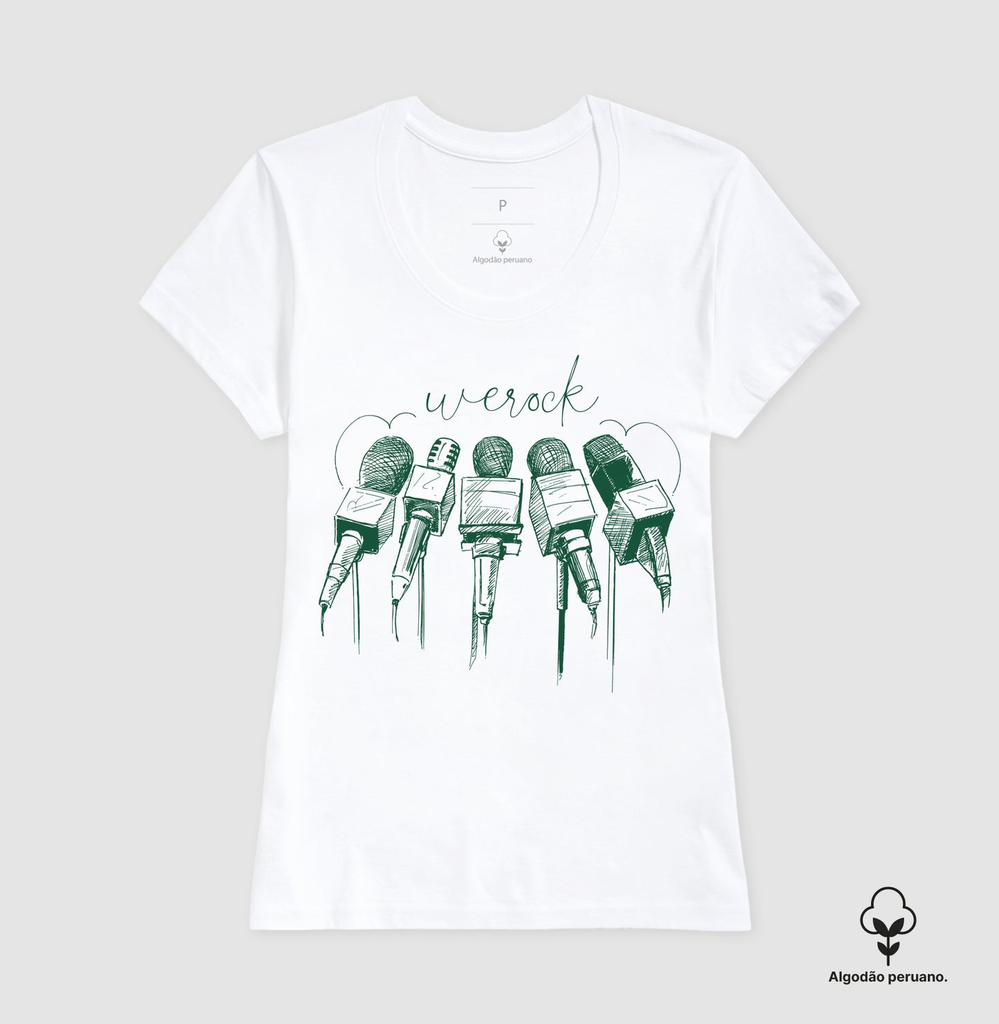 camiseta algodão peruano werock mics feminina