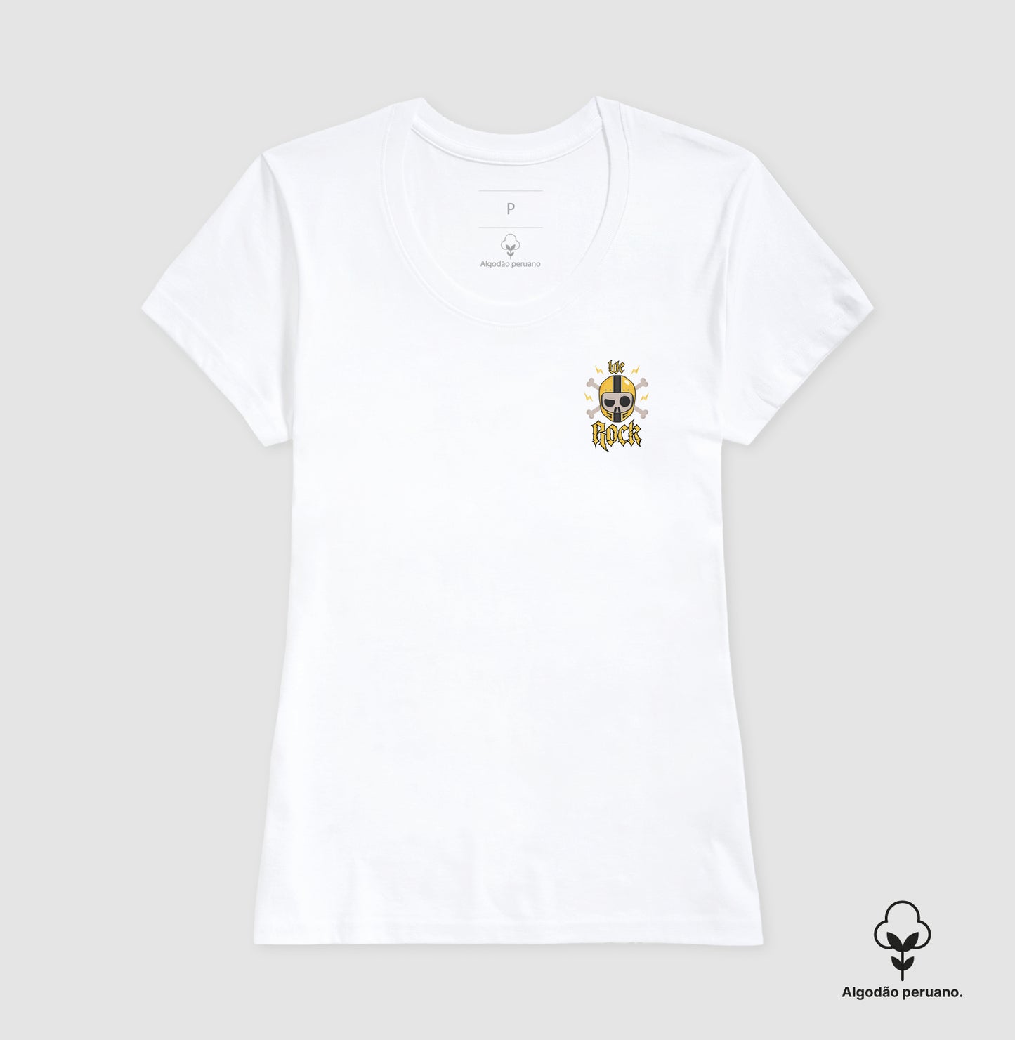camiseta algodão peruano werock motorcycle skull feminina
