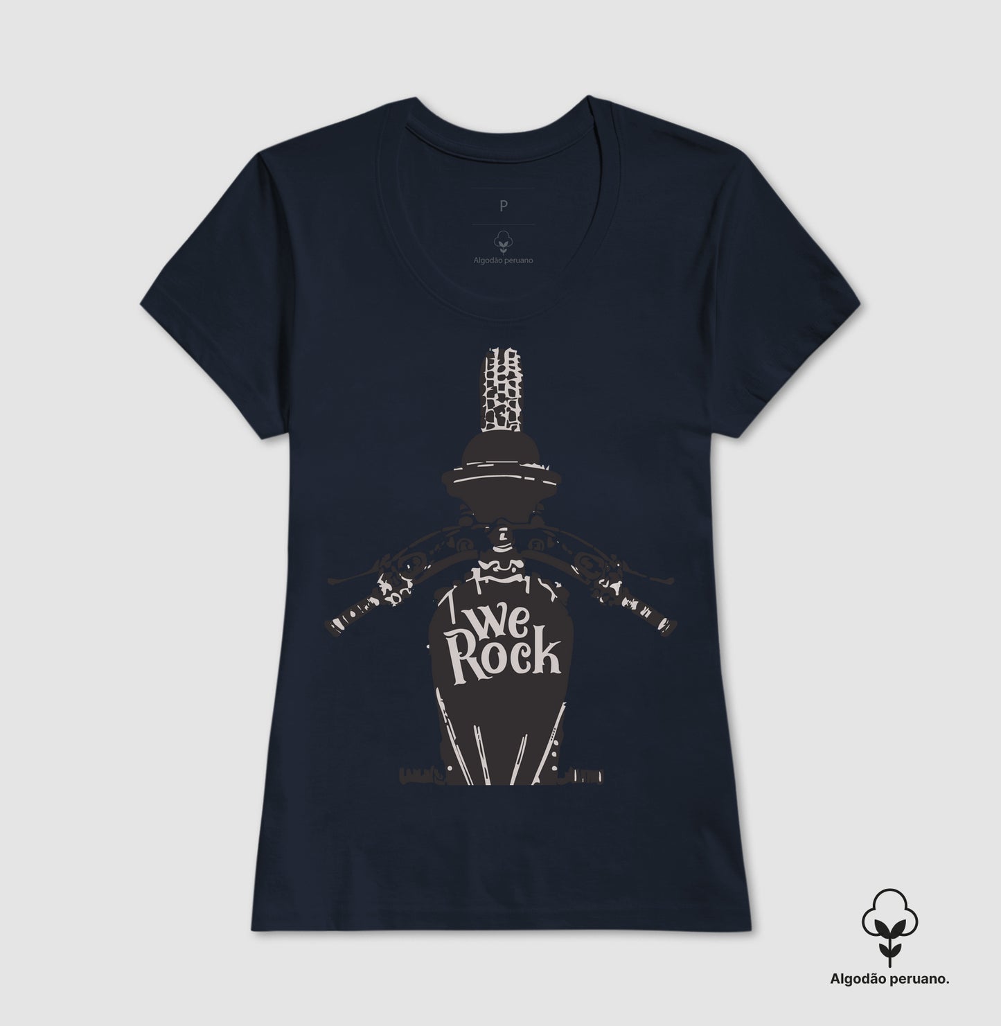 camiseta algodão peruano werock motorcycle driving feminina