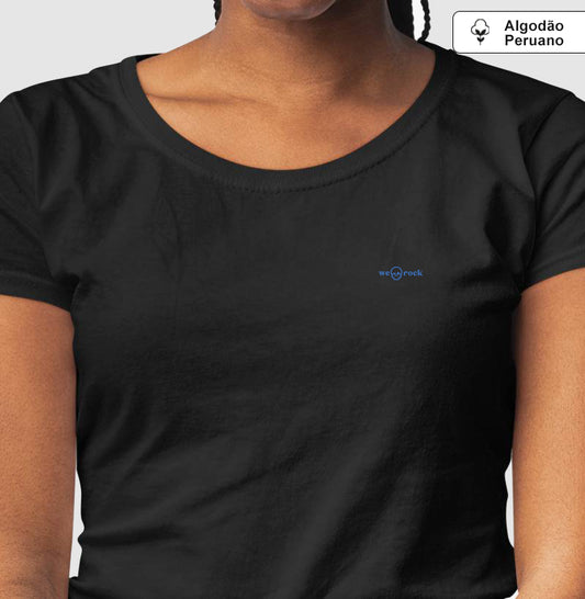 camiseta algodão peruano basic werock logo blue feminina