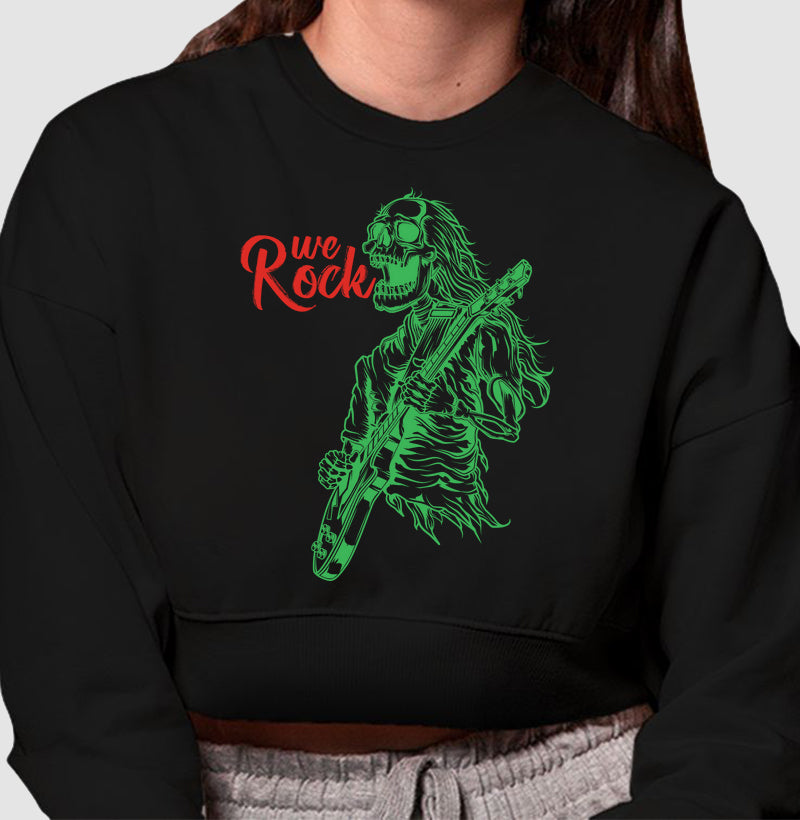 cropped moletom werock rock skull