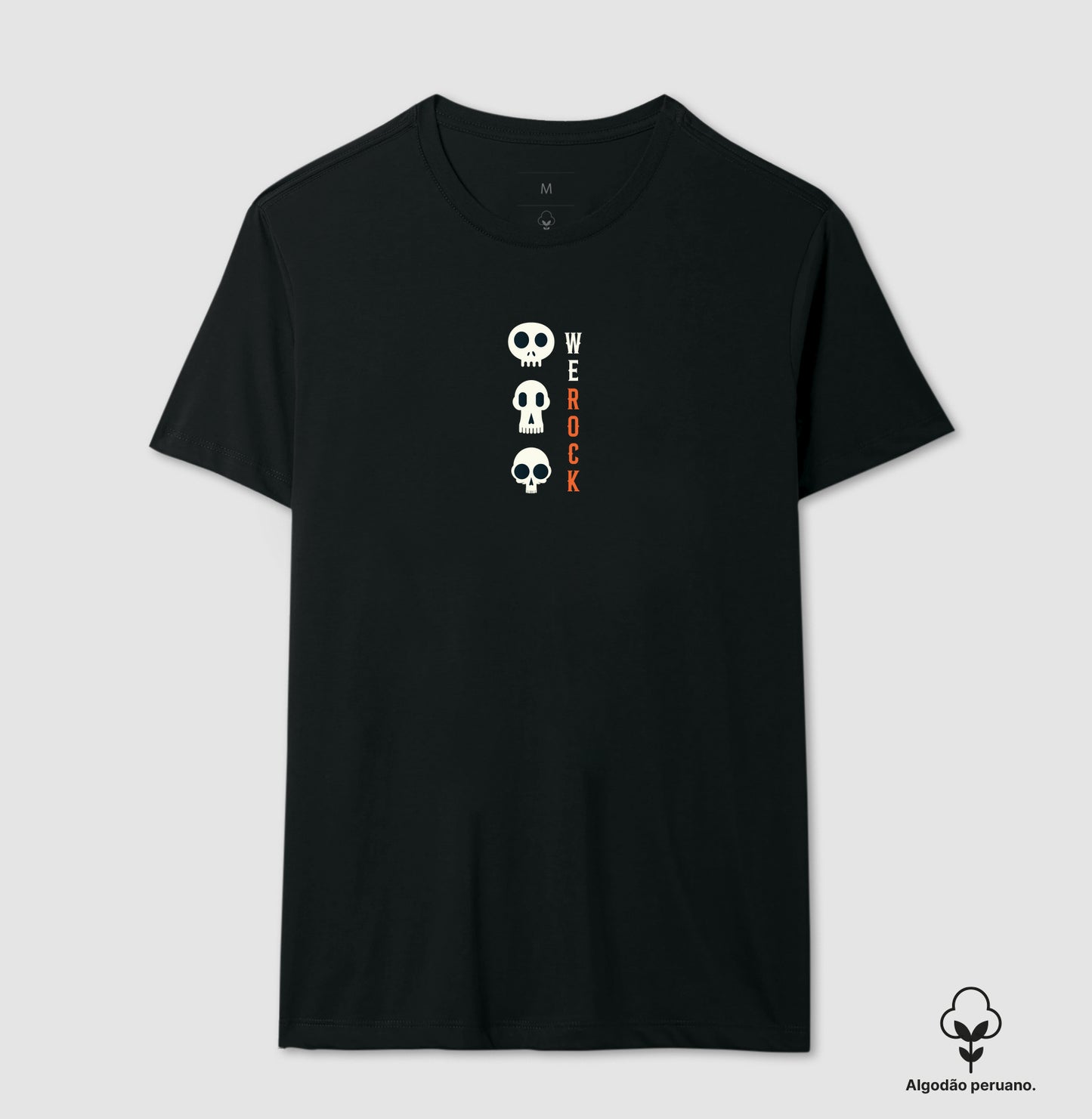 camiseta algodão peruano werock Vskulls masculina