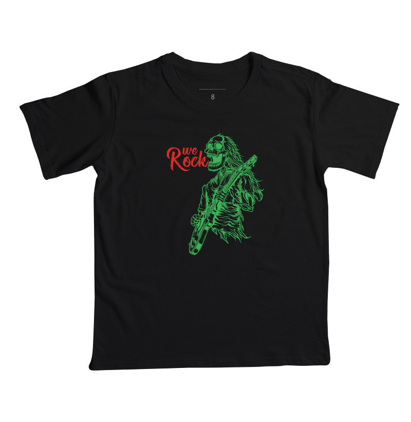 camiseta infantil werock rock skull