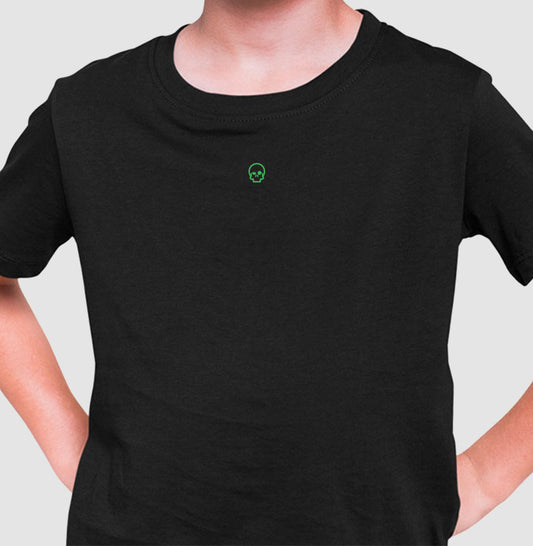 camiseta infantil werock skull logo green