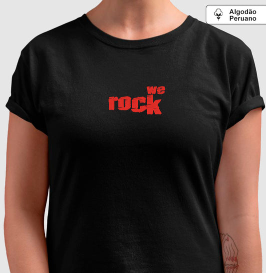camiseta algodão peruano werock logo rock feminina