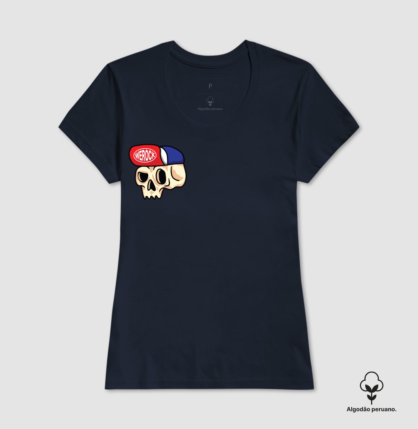 camiseta algodão peruano werock cap feminina