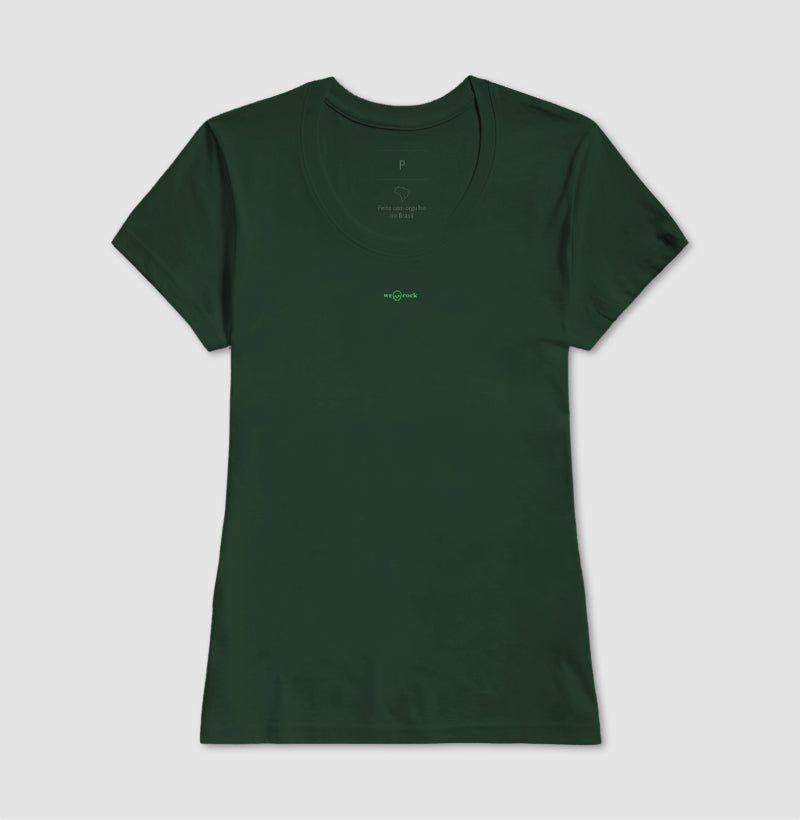 camiseta basic werock logo green feminina