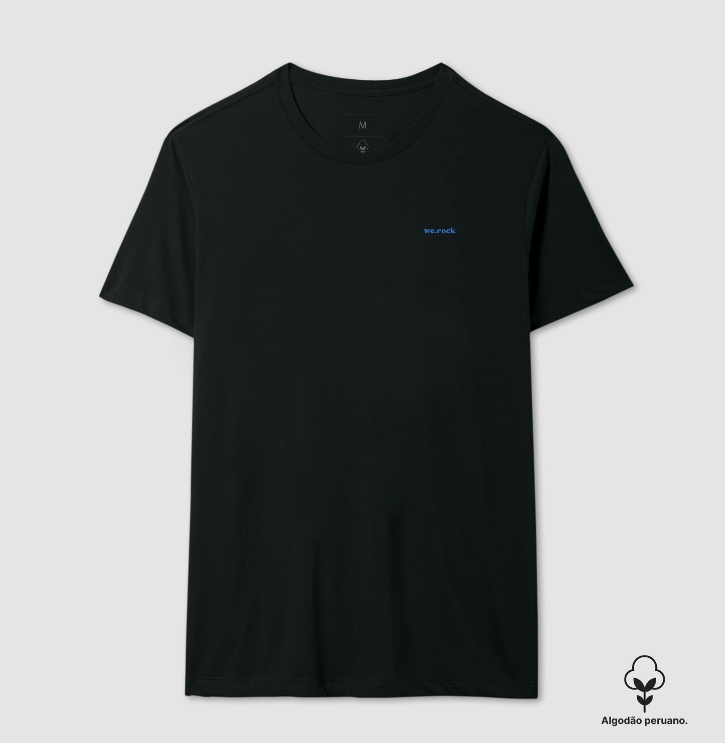 camiseta algodão peruano werock logo simple blue masculina