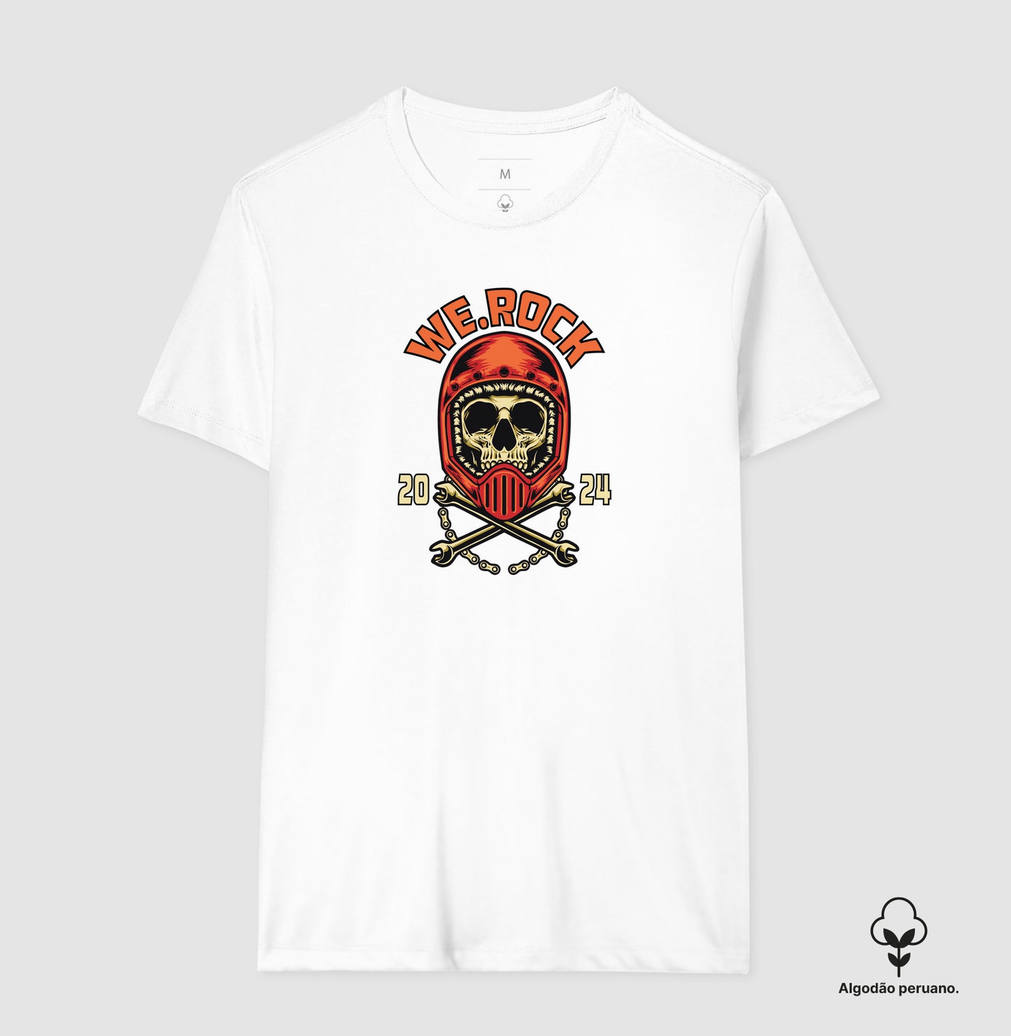 camiseta algodão peruano werock motorcycle tool masculina