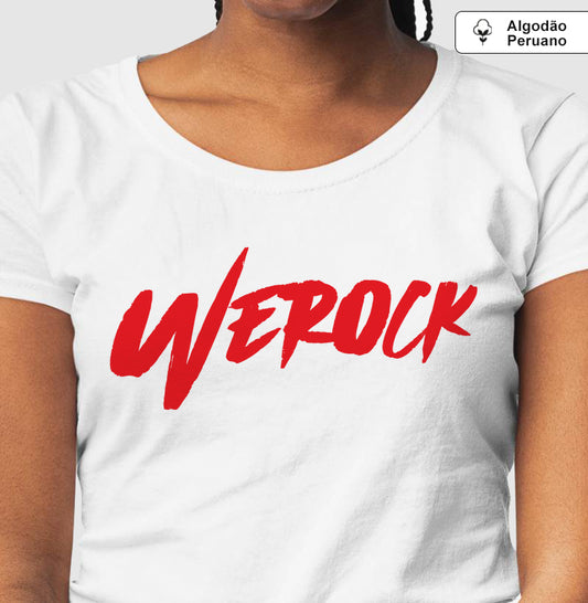 camiseta algodão peruano werock logow feminina