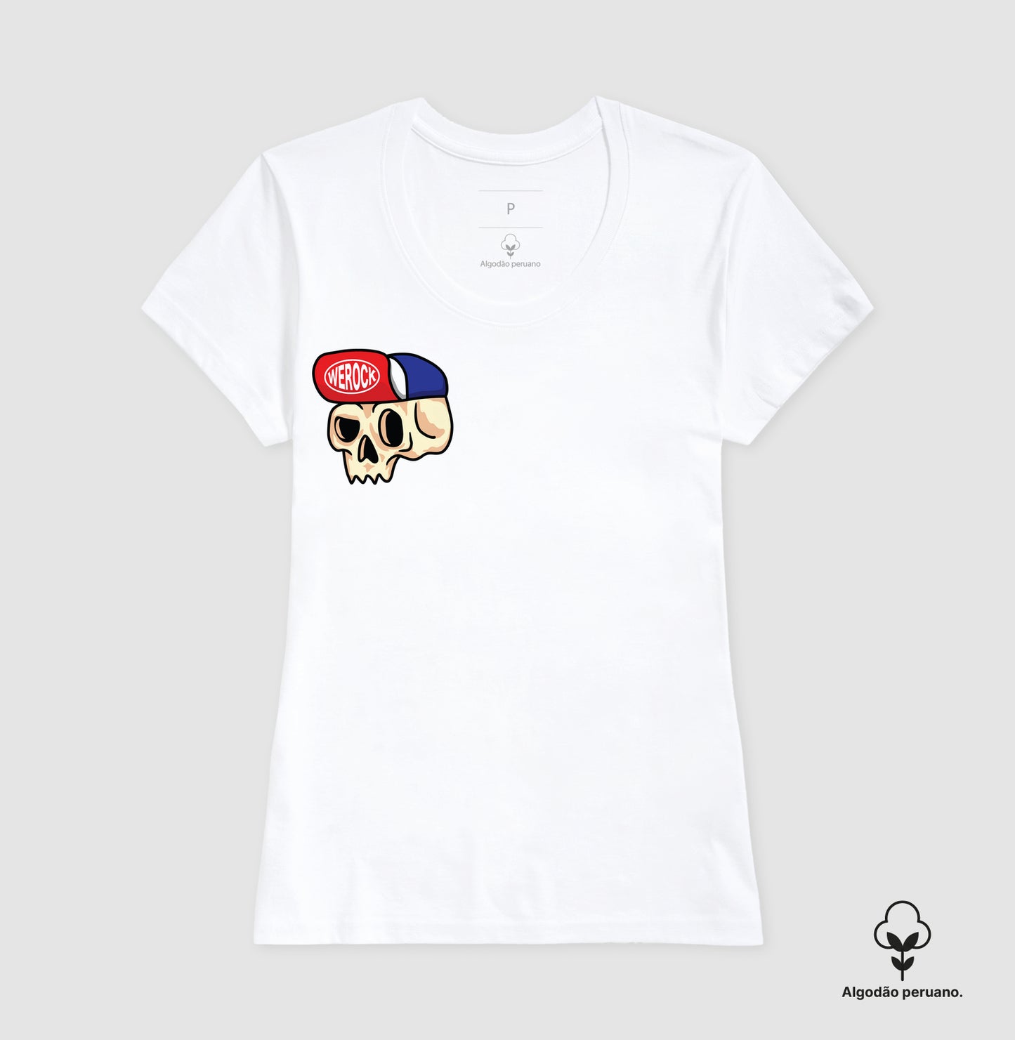 camiseta algodão peruano werock cap feminina