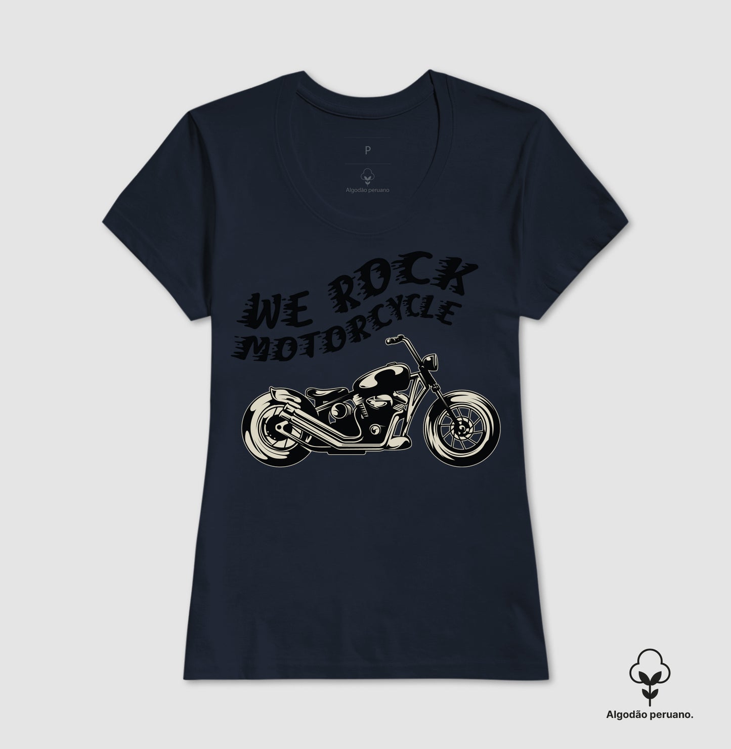 camiseta algodão peruano werock custom motorcycle feminina