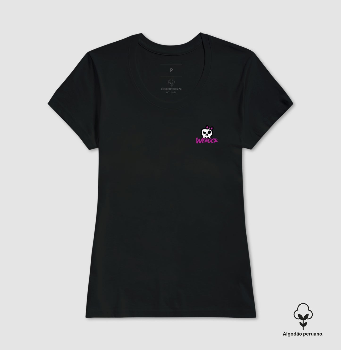 camiseta algodão peruano werock girl feminino