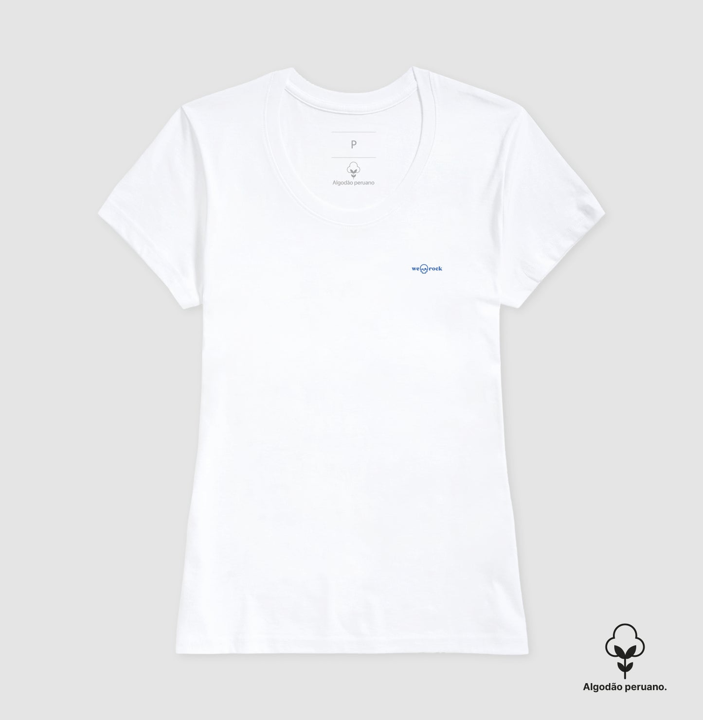 camiseta algodão peruano basic werock logo blue feminina