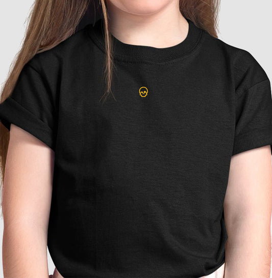 camiseta infantil werock skull logo gold