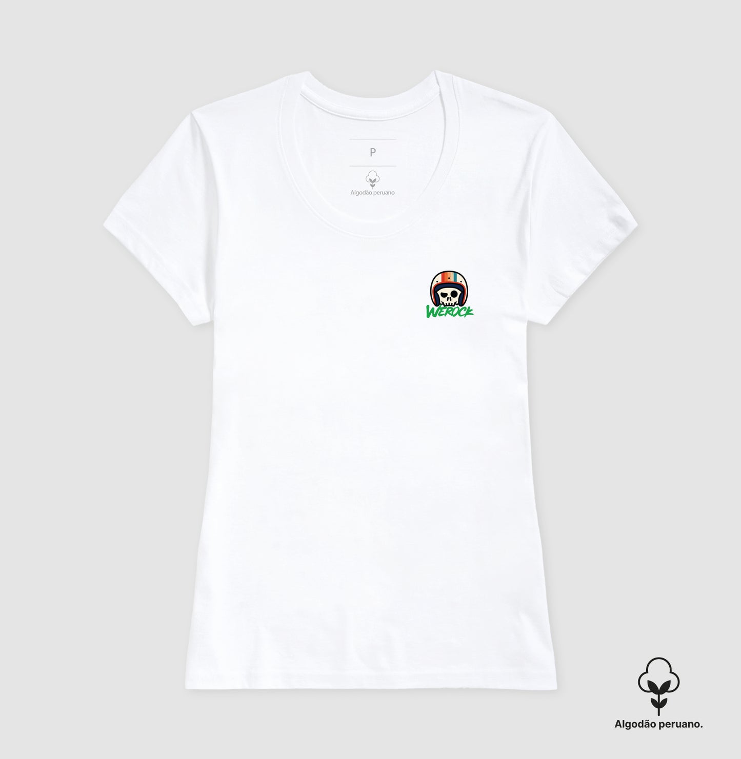 camiseta algodão peruano werock motorcycle classic feminina