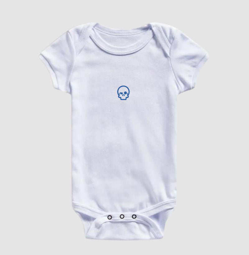 body infantil werock skull logo blue