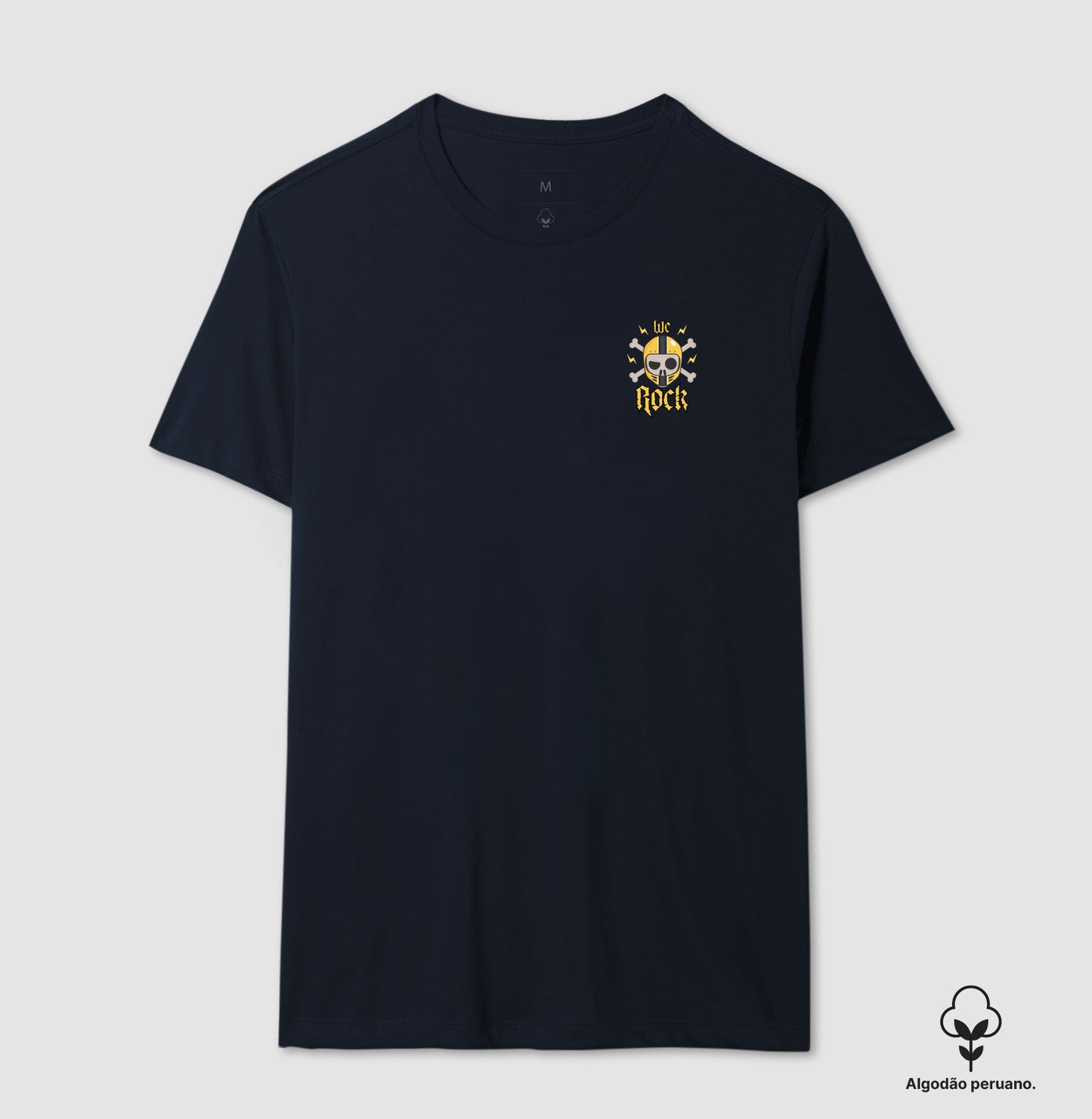 camiseta algodão peruano werock motorcycle skull masculina