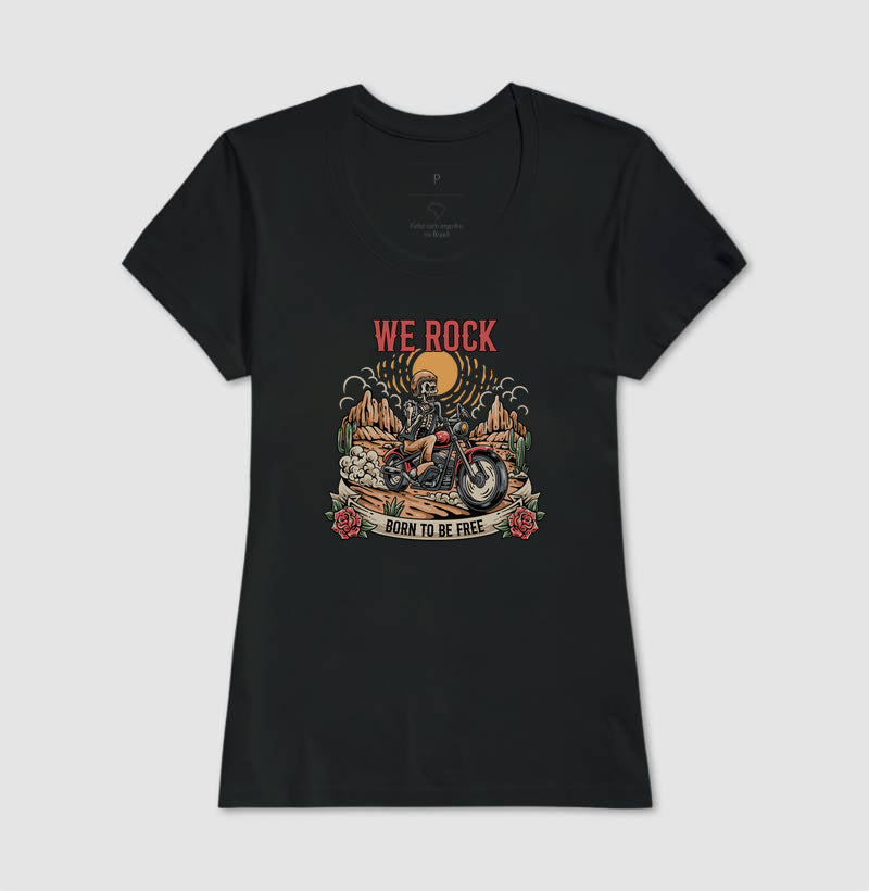 camiseta werock born motorcycle feminino