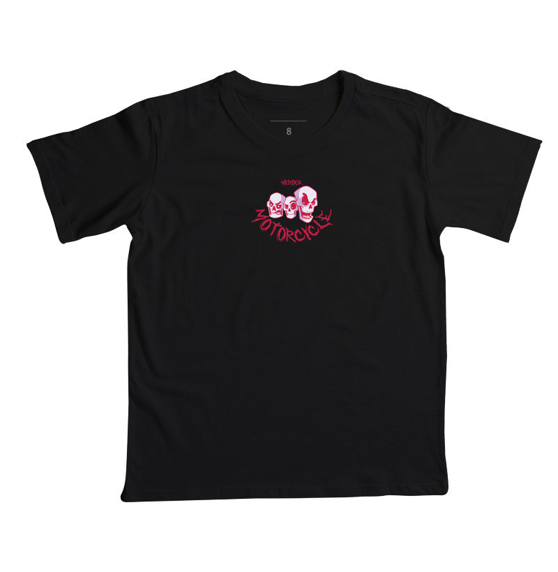 camiseta infantil werock motorcycle skulls
