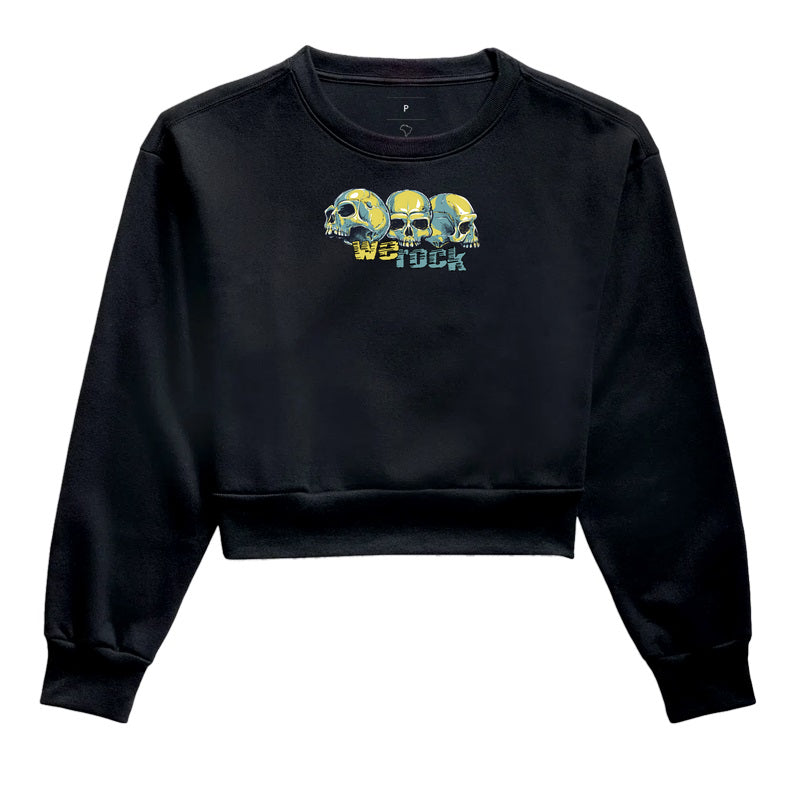 cropped moletom werock face skulls