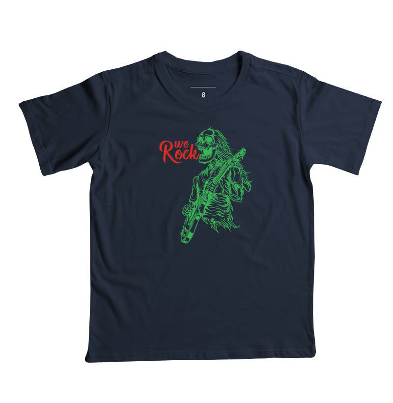 camiseta infantil werock rock skull