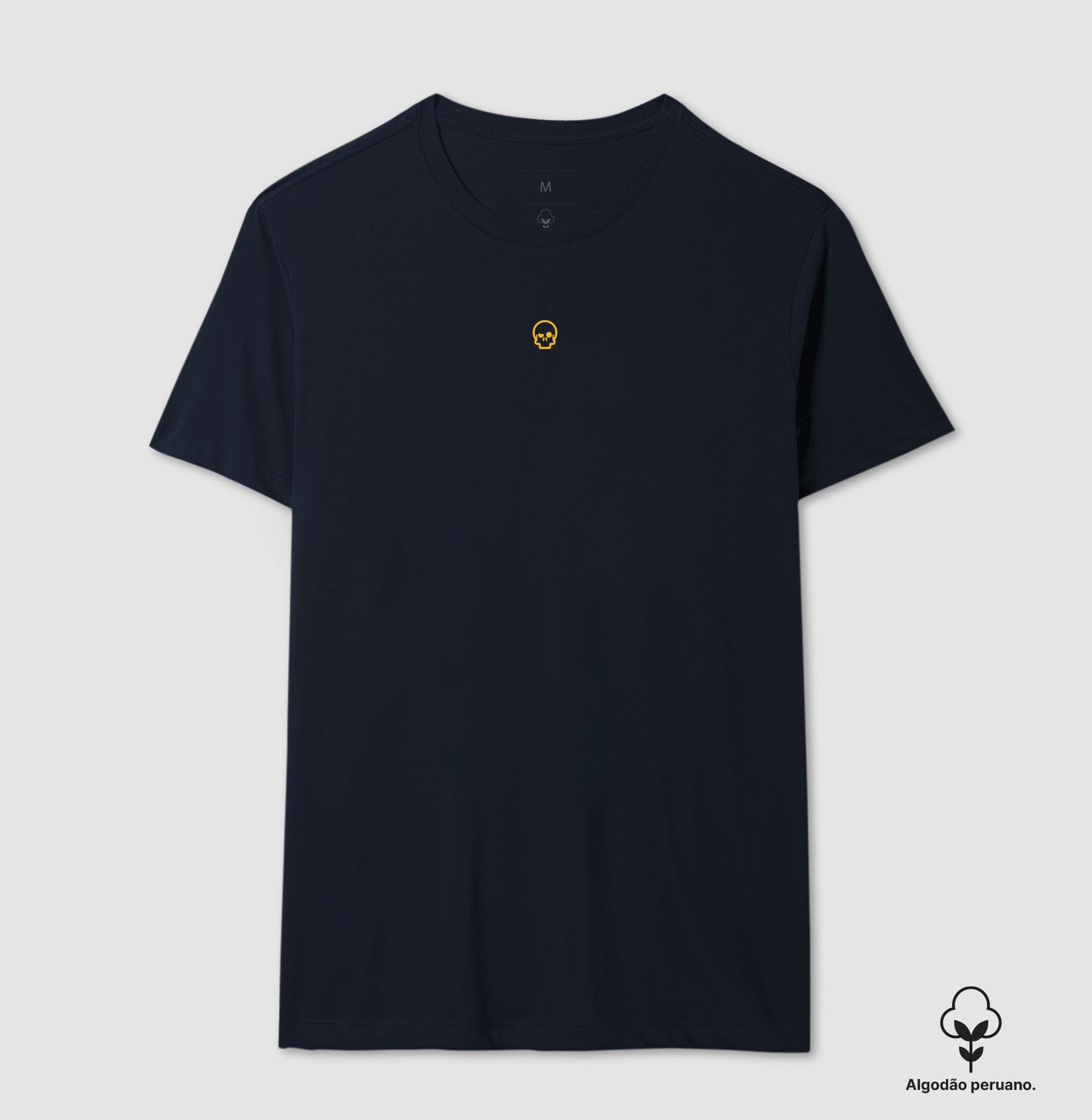 camiseta algodão peruano werock skull logo gold masculina